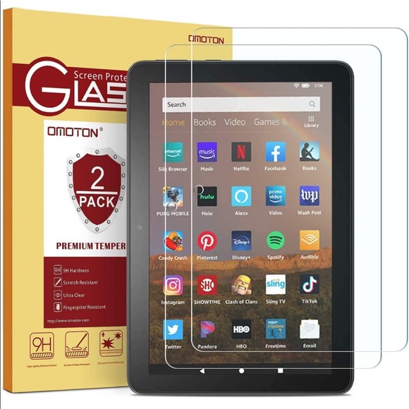 OMOTON Screen Protector for All-New Fire HD 8/Fire HD 8 Plus/Fire HD 8 Kids - Picture 1 of 1